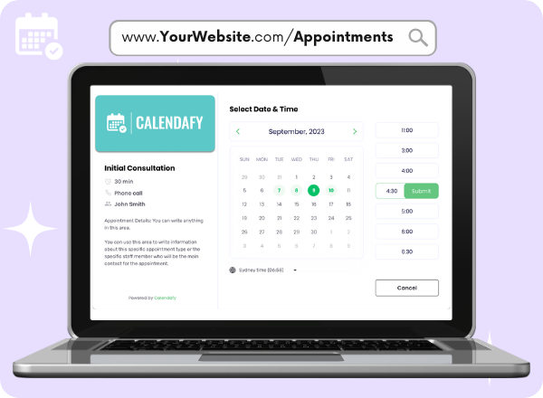Calendafy-Appointment_scheduling_On-brand_booking_page